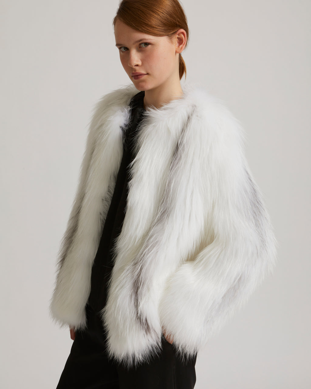 White fox fur clearance jacket