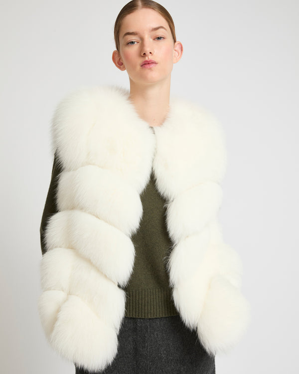 Fox fur gilet - white - Yves Salomon