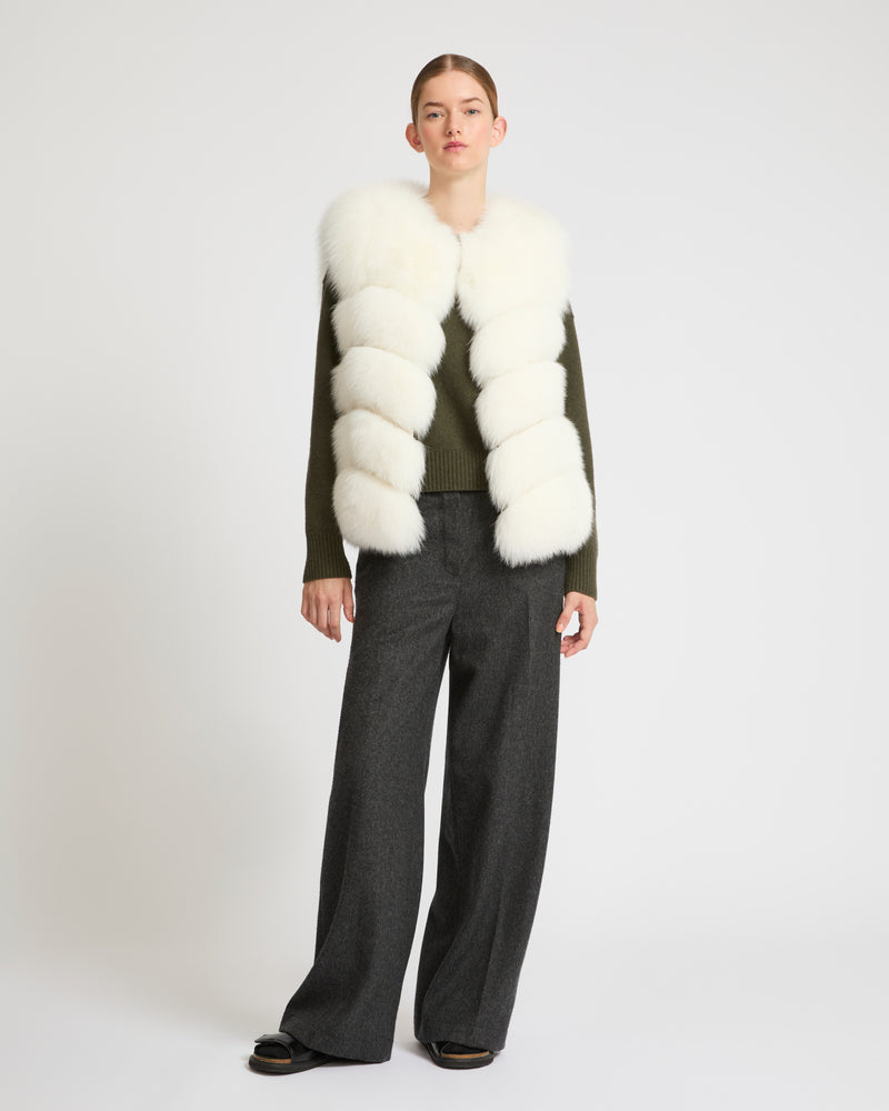 Fox fur gilet - white - Yves Salomon