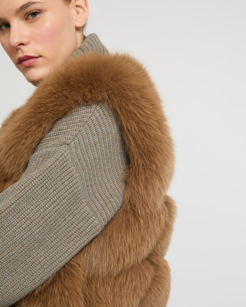 Fox fur gilet - brown - Yves Salomon