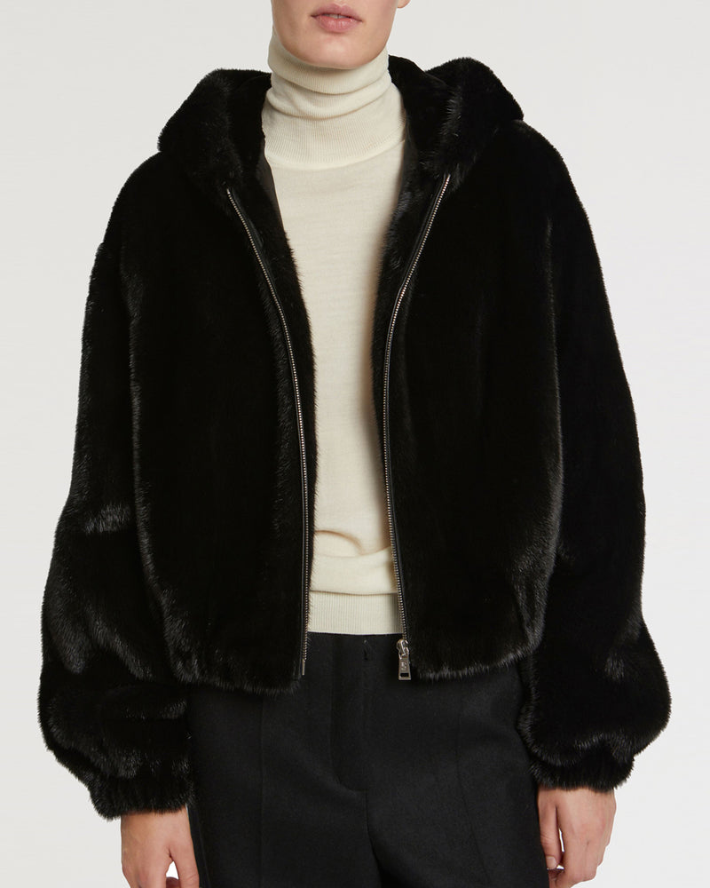 Short mink fur jacket