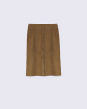 Double-sided velour lamb leather skirt