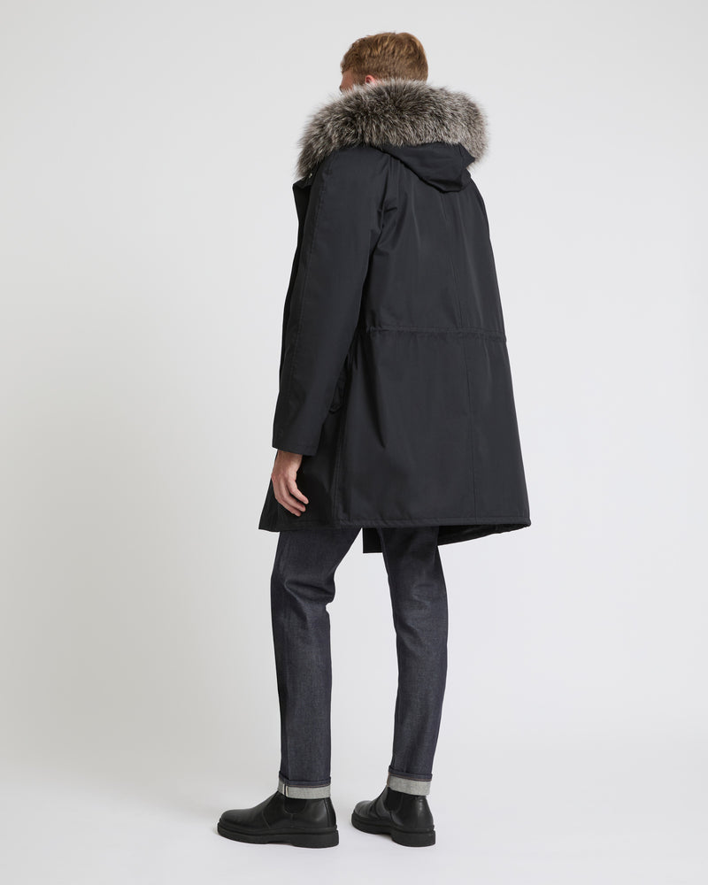 Iconic parka in technical cotton with fox and rabbit fur