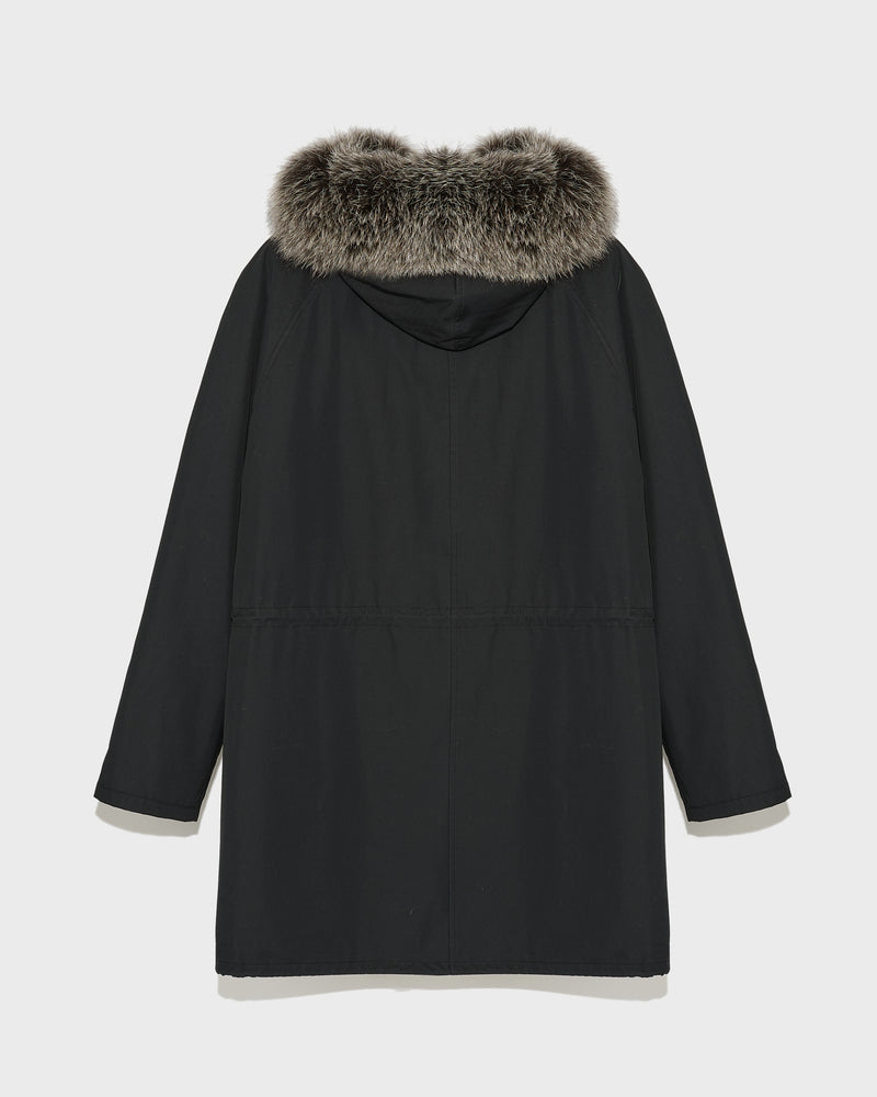 Iconic parka in technical cotton with fox and rabbit fur