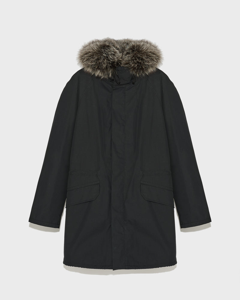 Iconic Cotton Blend And Fur Parka - black - Yves Salomon