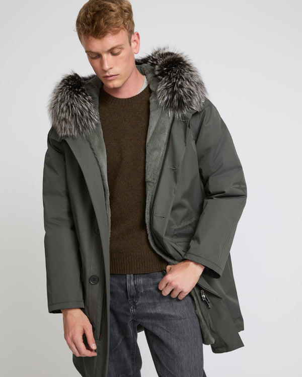 Iconic Cotton Blend And Fur Parka - brown