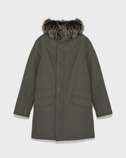 Iconic parka in technical cotton with fox and rabbit fur