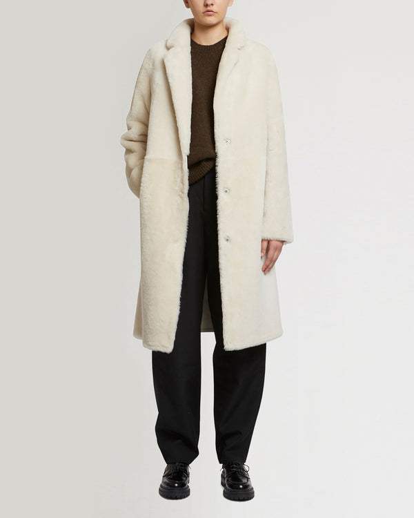 Reversible merino lambskin coat