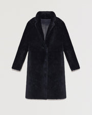 Reversible merino shearling coat