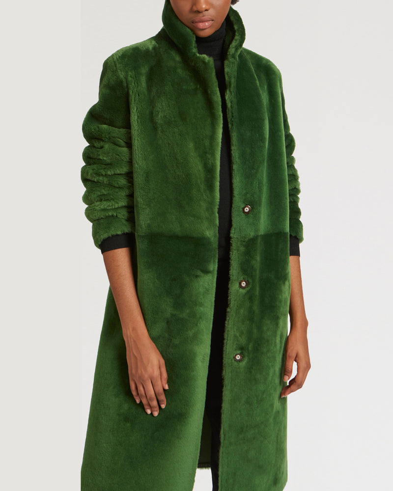 Lambskin coat with tailored collar-Yves Salomon-Winter sale & boxing day