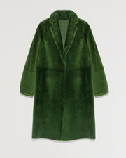 Lambskin coat with tailored collar