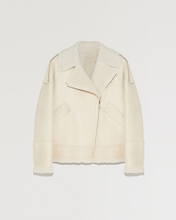 Short reversible jacket in merinillo lambskin leather-Yves Salomon-Winter sale & boxing day