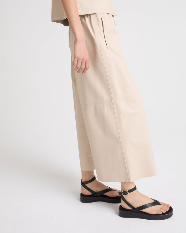 Culottes in fine lambskin leather - beige - Yves Salomon