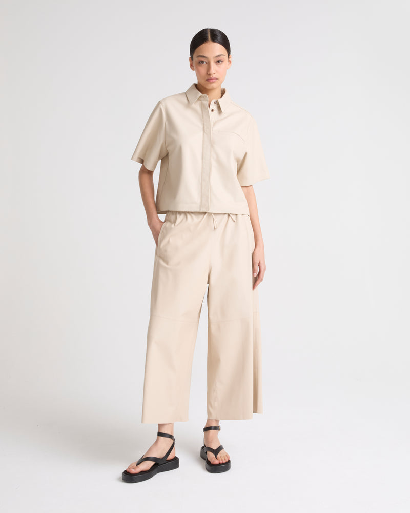 Culottes in fine lambskin leather