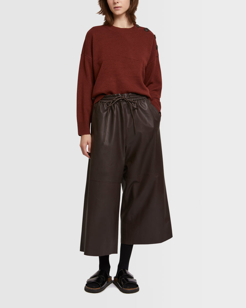 Culottes in fine lambskin leather