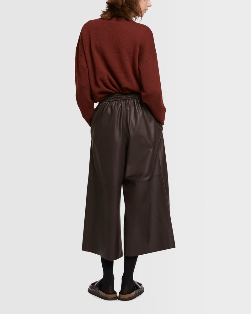 Culottes in fine lambskin leather