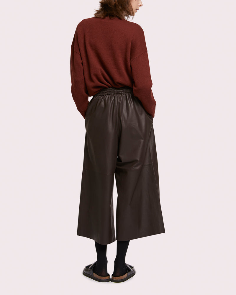 Culottes in fine lambskin leather