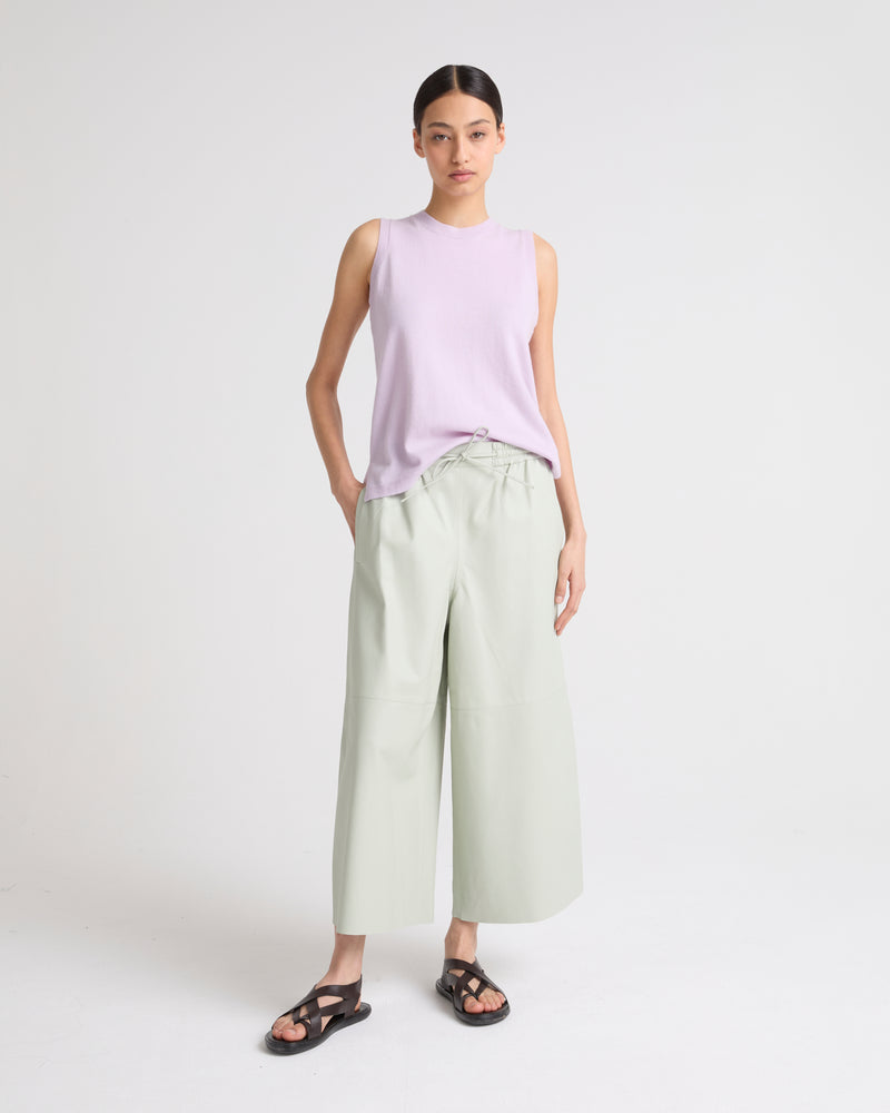 Culottes in fine lambskin leather - green - Yves Salomon