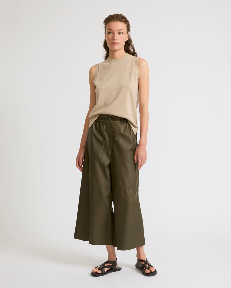 Culottes in fine lambskin leather