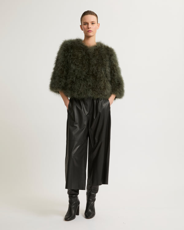 Culottes in thin lambskin leather
