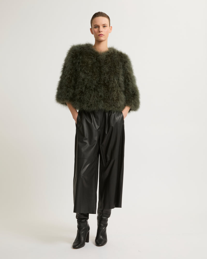 Culottes in fine lambskin leather - black - Yves Salomon