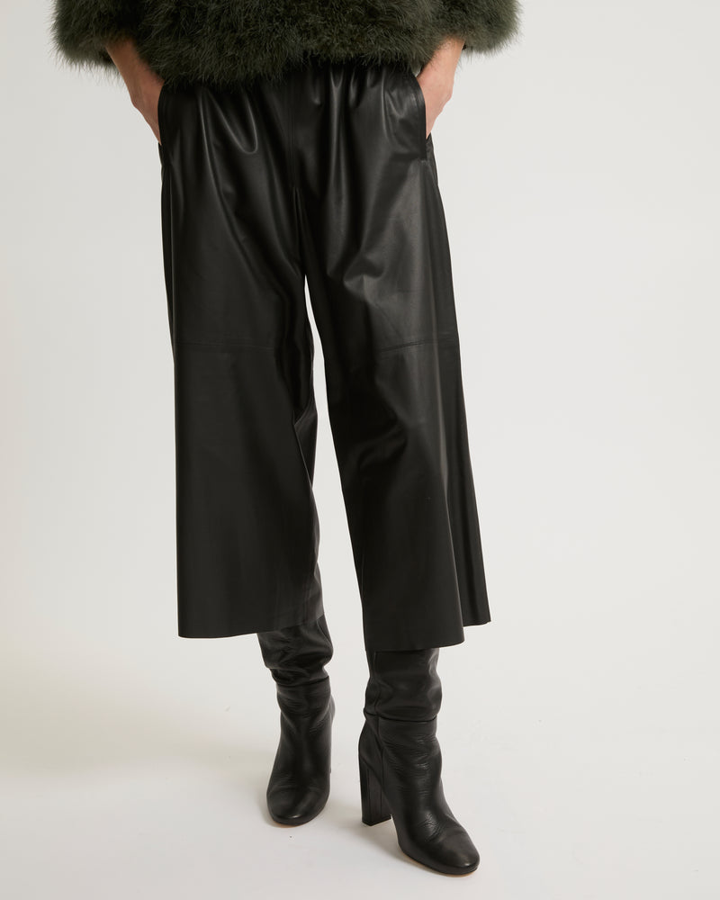 Culottes in fine lambskin leather