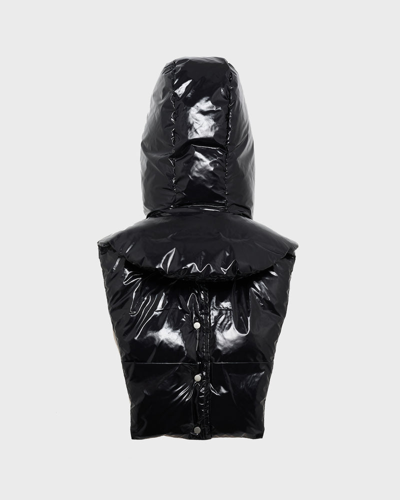 Padded hood bib in water-repellent technical fabric-Yves Salomon-Winter sale & boxing day