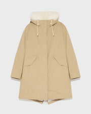 Long Iconic parka in waterproof cotton blend with fox and rabbit fur