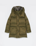 3/4 down jacket in water-repellent technical fabric with fox fur collar trim