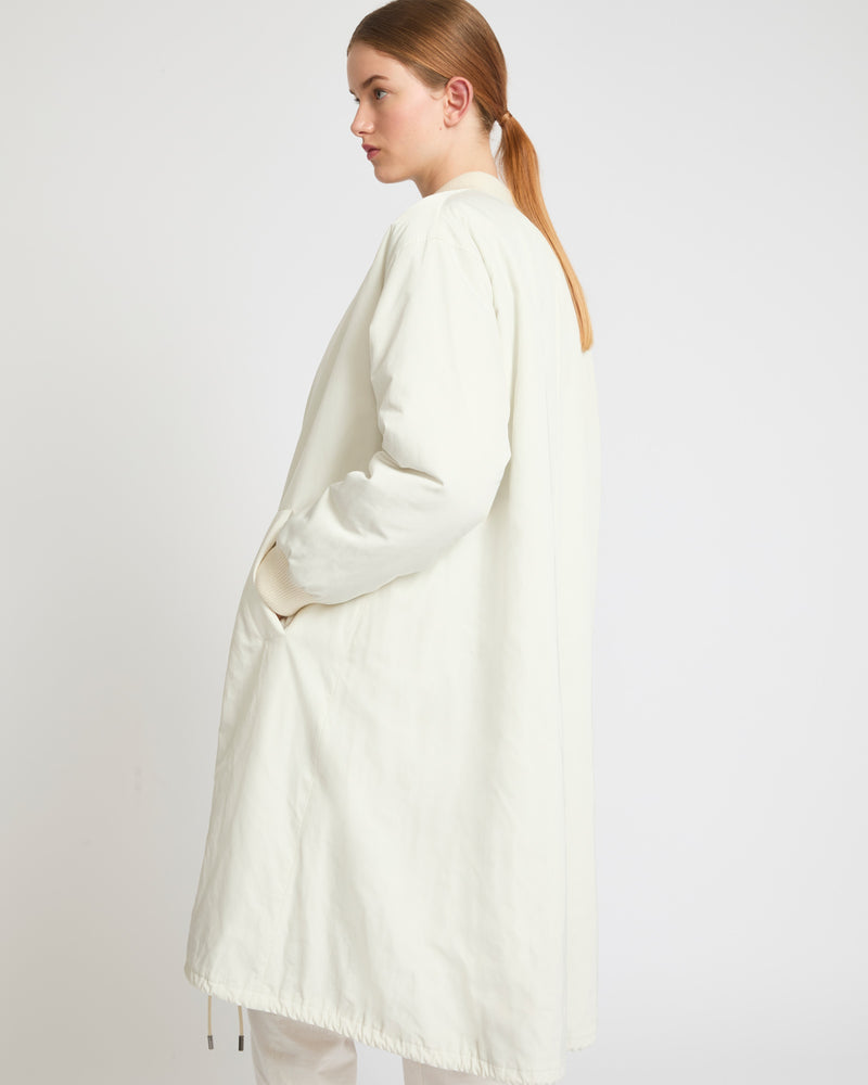 Reversible bomber jacket in water-repellent technical fabric and long-haired mink - white - Yves Salomon