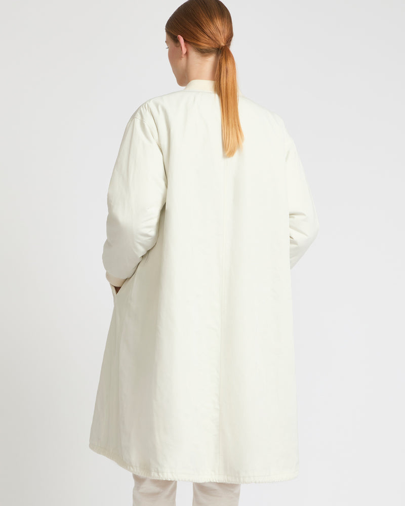 Reversible bomber jacket in water-repellent technical fabric and long-haired mink - white - Yves Salomon