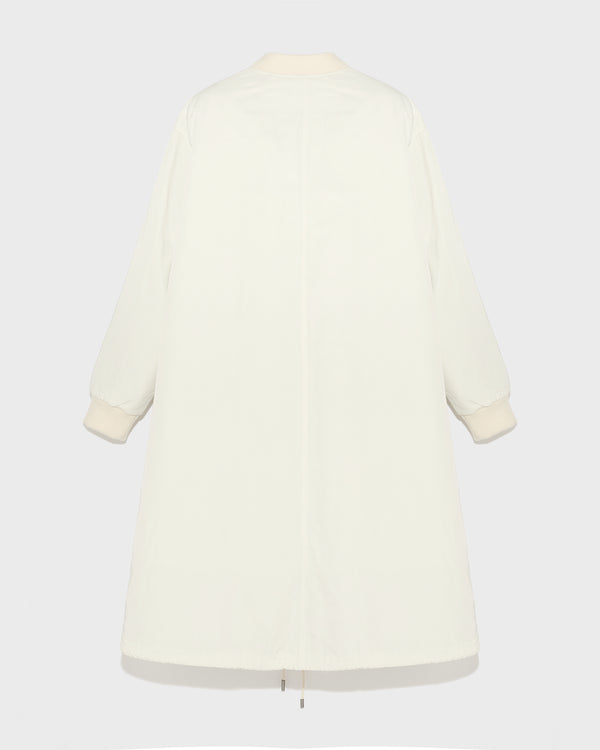 Reversible bomber jacket in water-repellent technical fabric and long-haired mink - white - Yves Salomon