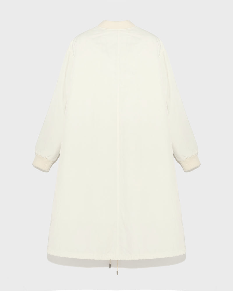 Reversible bomber jacket in water-repellent technical fabric and long-haired mink - white - Yves Salomon