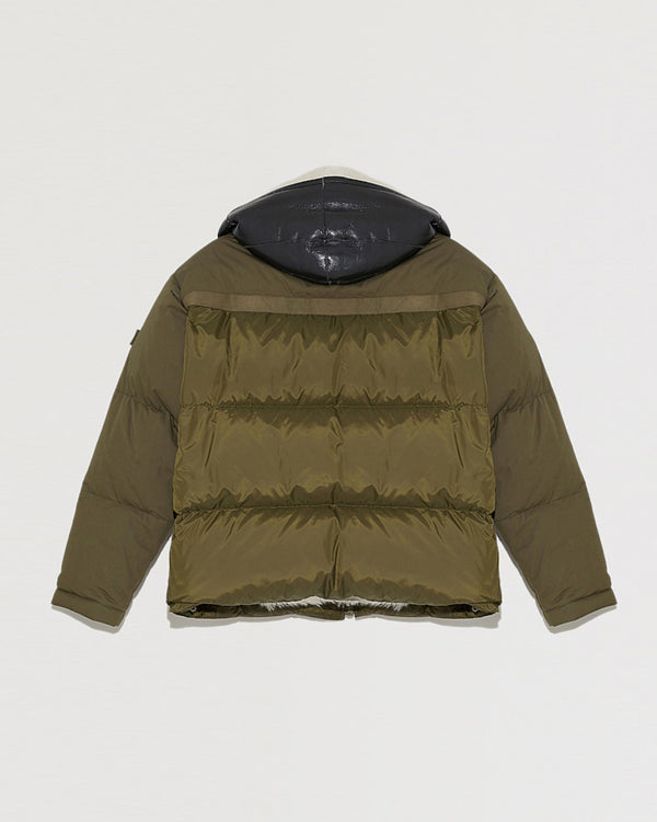 Convertible down jacket in cotton and shearling-Yves Salomon-Winter sale & boxing day