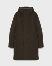 Hooded Coat In waterproof Gabardine And Mink fur