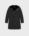 Hooded Coat In Gabardine And Mink