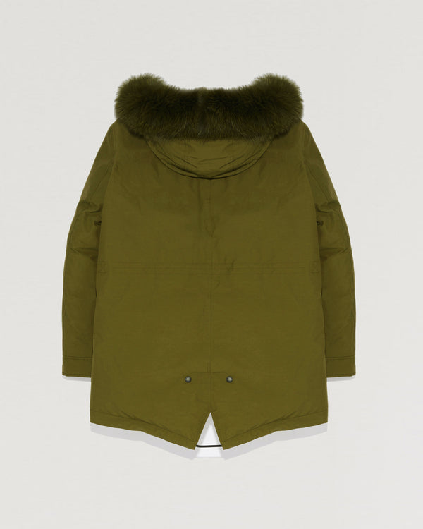 Short Hooded Parka with fox fur