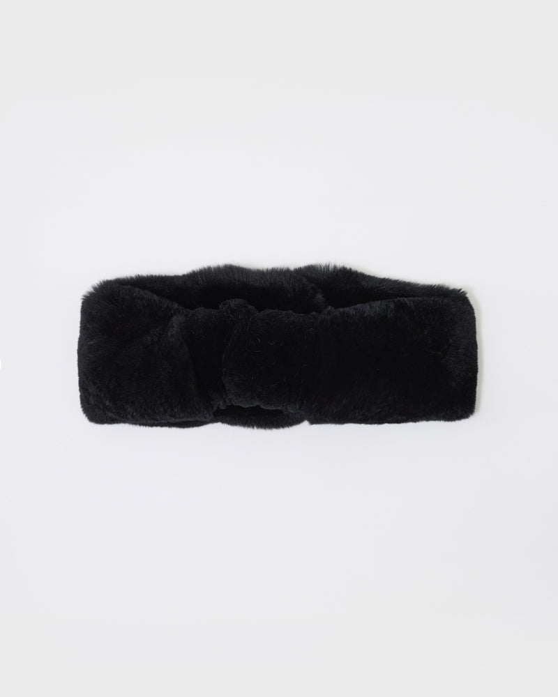 Rex rabbit fur headband - black - Yves Salomon