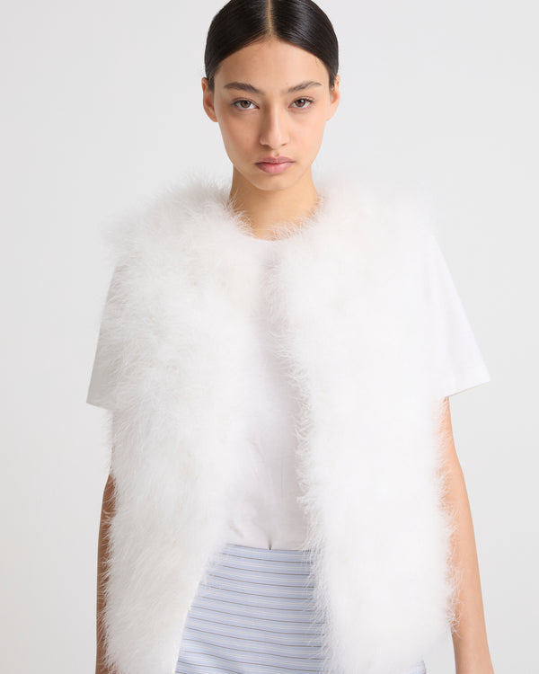 Cropped feather gilet