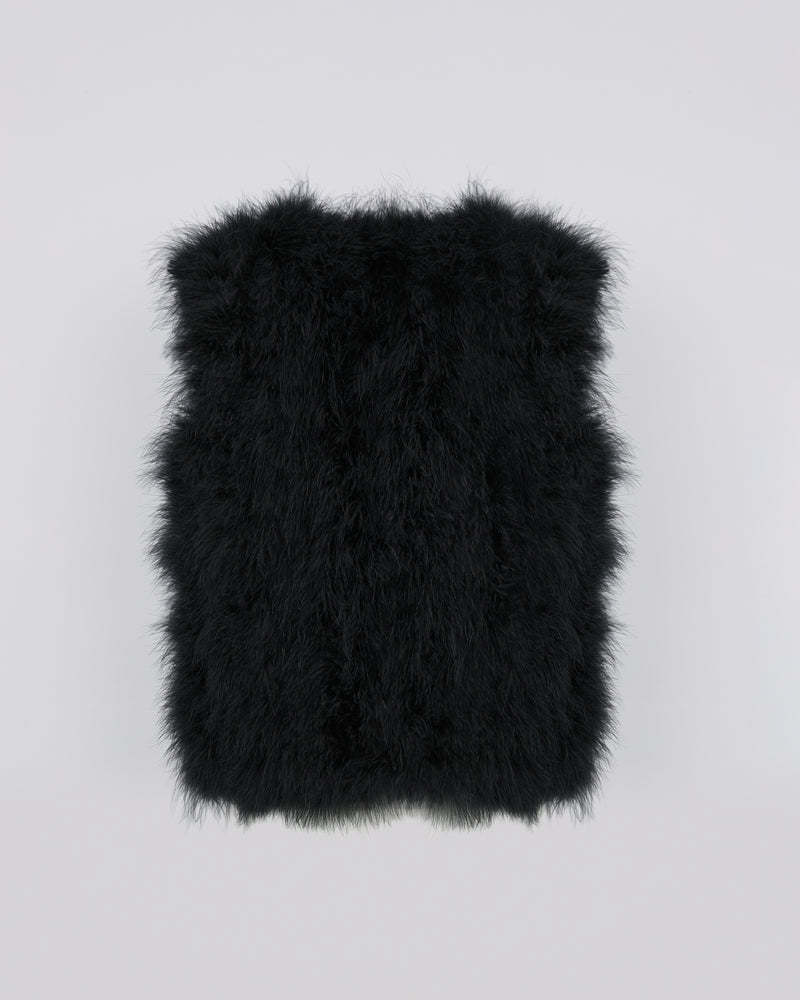 Cropped feather gilet