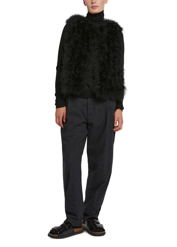 Cropped feather gilet