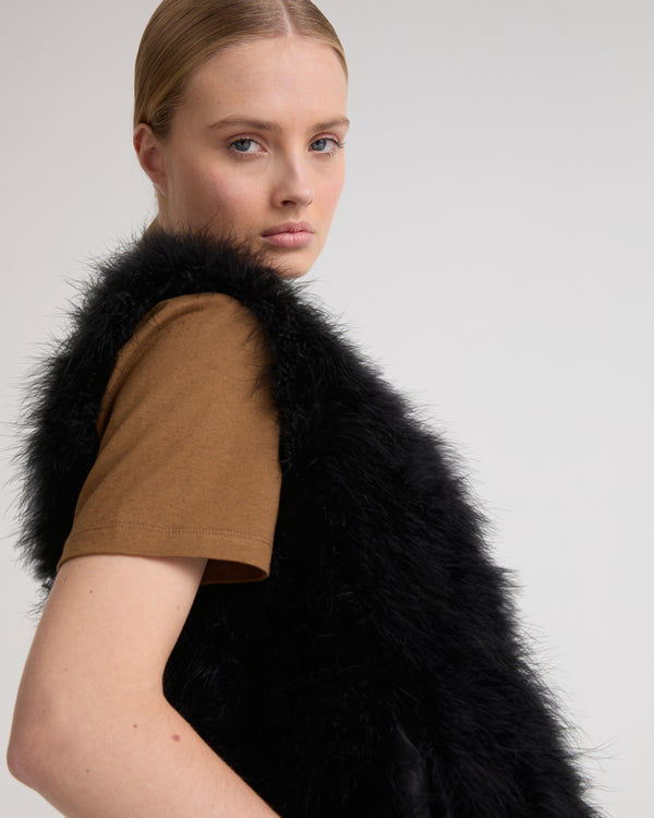 Cropped feather gilet