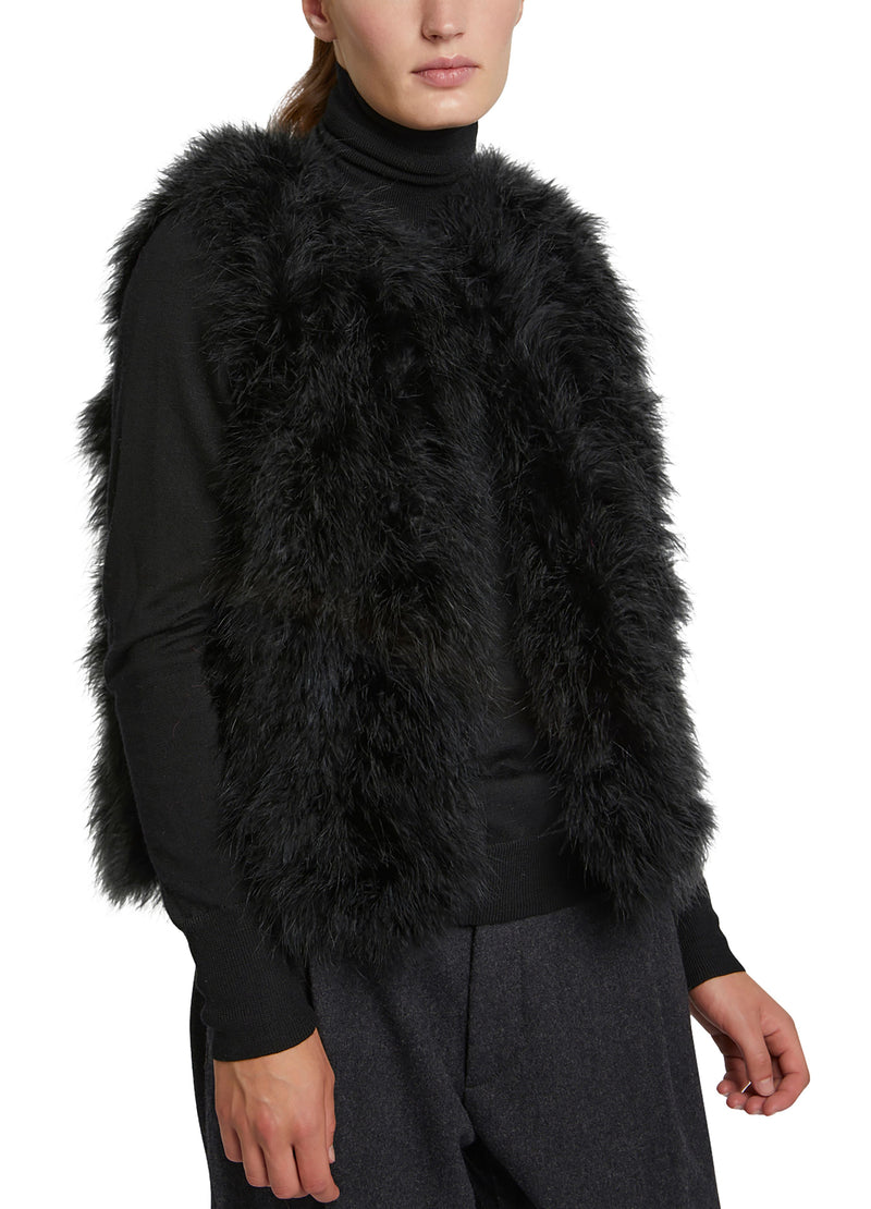 Cropped feather gilet