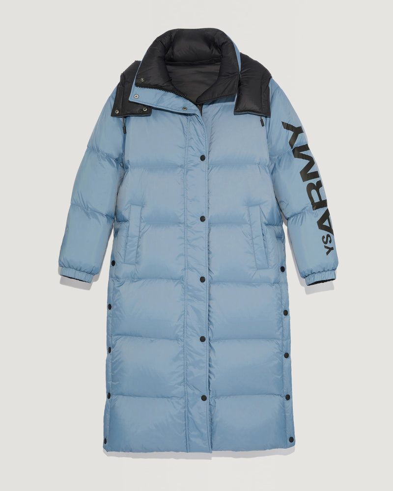 Two-tone reversible 7/8 down jacket-Yves Salomon-Winter sale & boxing day