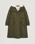 Waterproof cotton blend parka with shearling lining