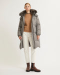 7/8 length down jacket with fox fur collar