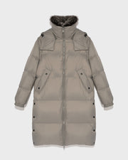 7/8 length down jacket with fox fur collar