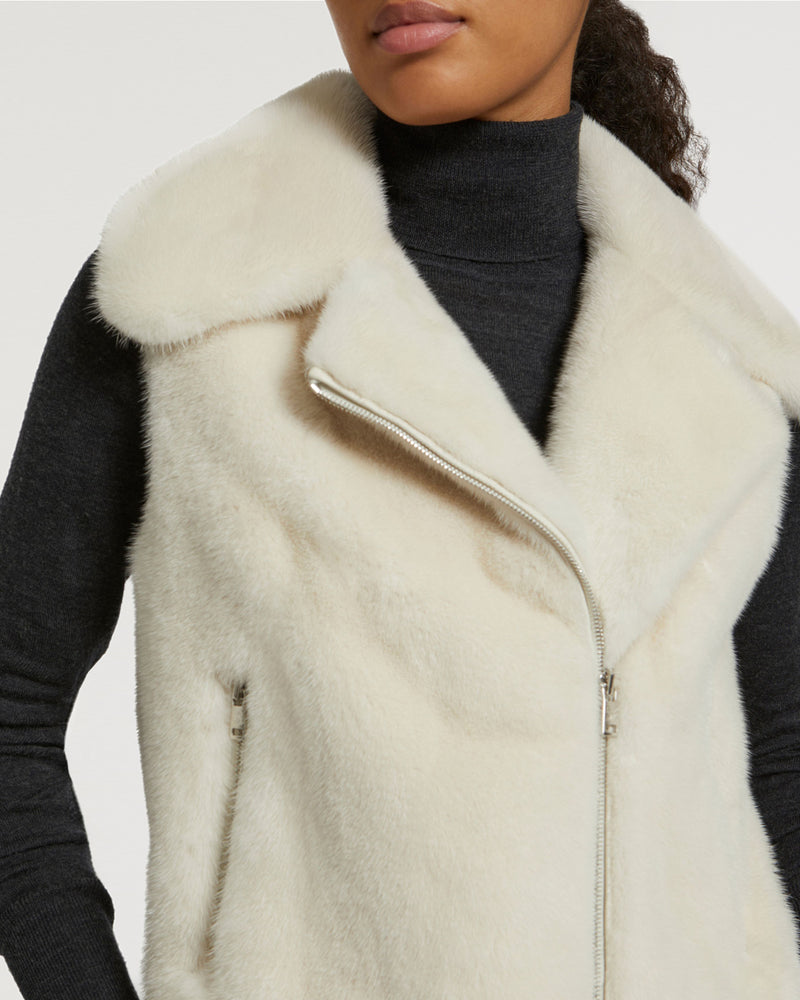 Short jacket in long-haired mink fur-Yves Salomon-Winter sale & boxing day