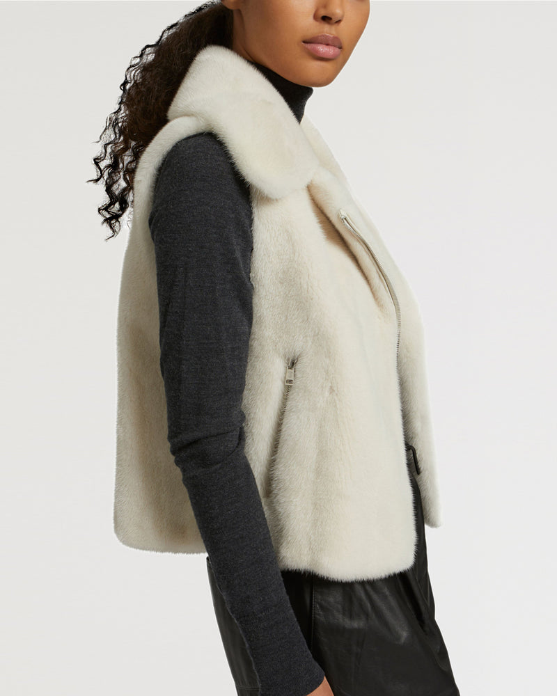 Short jacket in long-haired mink fur-Yves Salomon-Winter sale & boxing day