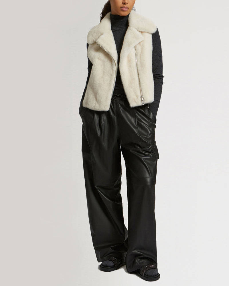 Short jacket in long-haired mink fur-Yves Salomon-Winter sale & boxing day